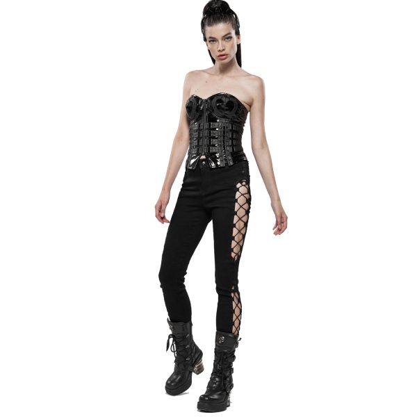 PUNK RAVE Pantalon ‘Kera’ Noir guranteed de qualité 7