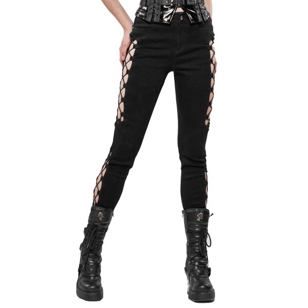 PUNK RAVE Pantalon ‘Kera’ Noir guranteed de qualité 10
