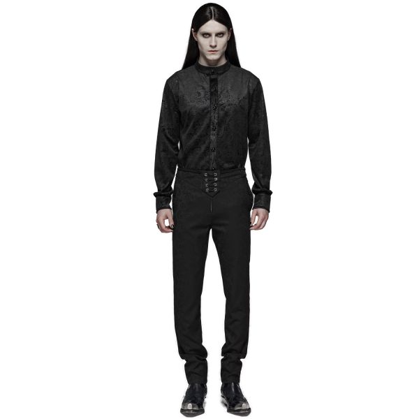Acheter Maintenant PUNK RAVE Pantalon ‘Noctivagus’ En Jacquard Noir 3