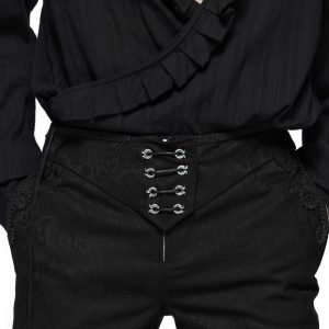 Acheter Maintenant PUNK RAVE Pantalon ‘Noctivagus’ En Jacquard Noir 45