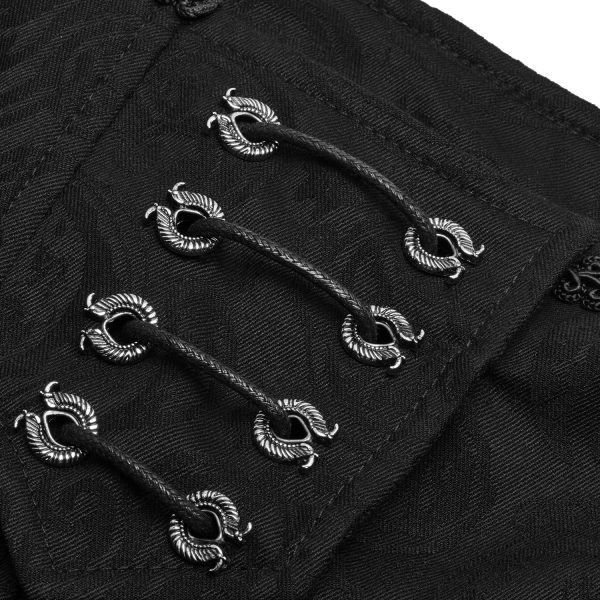 Acheter Maintenant PUNK RAVE Pantalon ‘Noctivagus’ En Jacquard Noir 16