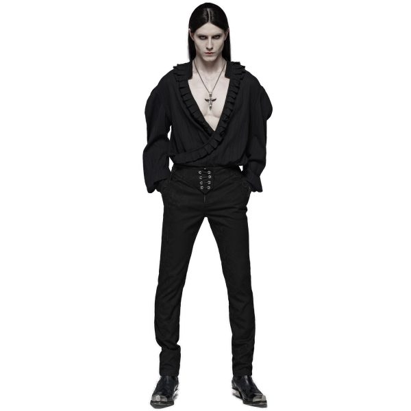 Acheter Maintenant PUNK RAVE Pantalon ‘Noctivagus’ En Jacquard Noir 6