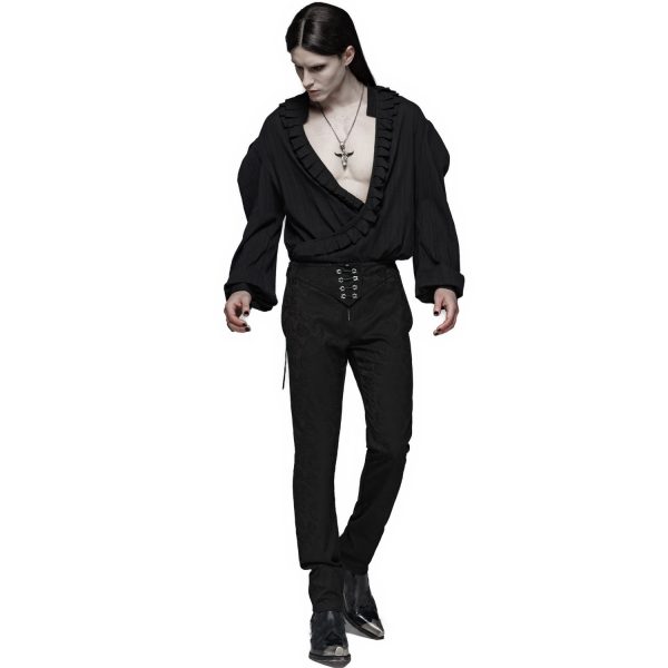 Acheter Maintenant PUNK RAVE Pantalon ‘Noctivagus’ En Jacquard Noir 7