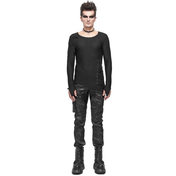 vente à bas prix DEVIL FASHION Pantalon ‘Painted Titan’ Noir 5