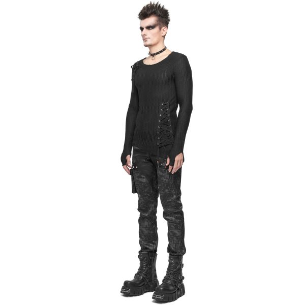 vente à bas prix DEVIL FASHION Pantalon ‘Painted Titan’ Noir 6
