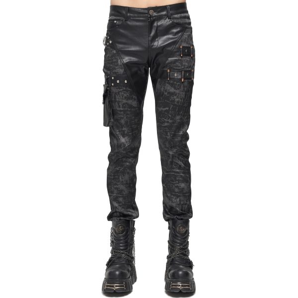 vente à bas prix DEVIL FASHION Pantalon ‘Painted Titan’ Noir 1