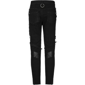 PUNK RAVE Pantalon ‘Punk Broken Hole Net’ Noir prix le plus bas 41