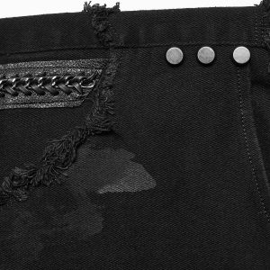 PUNK RAVE Pantalon ‘Punk Broken Hole Net’ Noir prix le plus bas 45