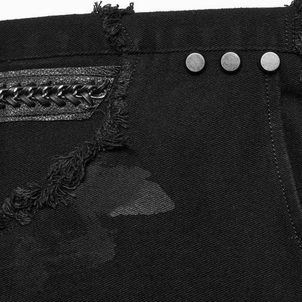 PUNK RAVE Pantalon ‘Punk Broken Hole Net’ Noir prix le plus bas 15