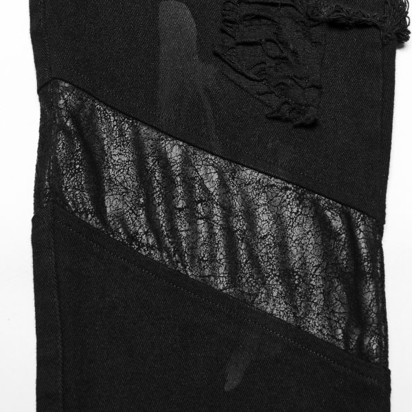 PUNK RAVE Pantalon ‘Punk Broken Hole Net’ Noir prix le plus bas 17