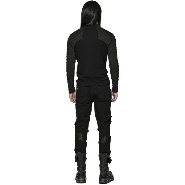PUNK RAVE Pantalon ‘Punk Broken Hole Net’ Noir prix le plus bas 4