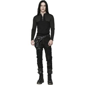 PUNK RAVE Pantalon ‘Punk Broken Hole Net’ Noir prix le plus bas 27