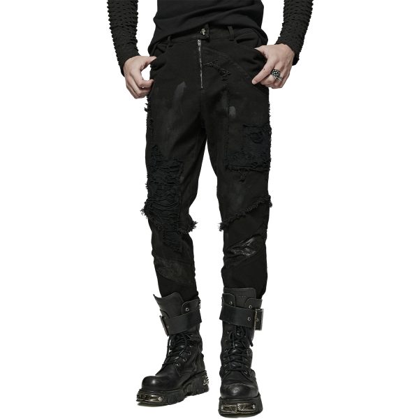 PUNK RAVE Pantalon ‘Punk Broken Hole Net’ Noir prix le plus bas 9
