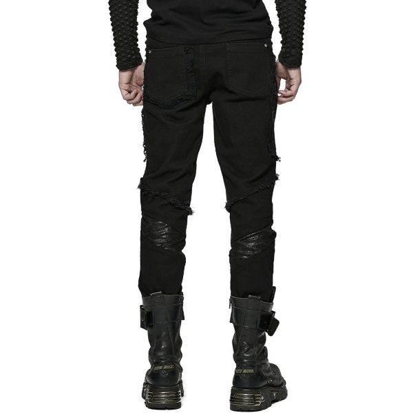 PUNK RAVE Pantalon ‘Punk Broken Hole Net’ Noir prix le plus bas 10