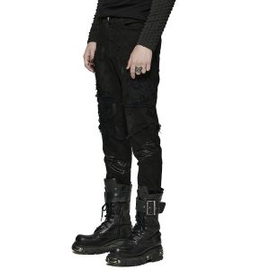 PUNK RAVE Pantalon ‘Punk Broken Hole Net’ Noir prix le plus bas 37