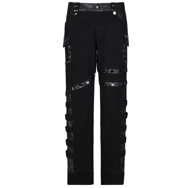 Pas Cher Magasin Soldes PUNK RAVE Pantalon ‘Punk Stylish’ Noir 13