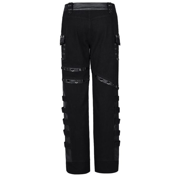 Pas Cher Magasin Soldes PUNK RAVE Pantalon ‘Punk Stylish’ Noir 14