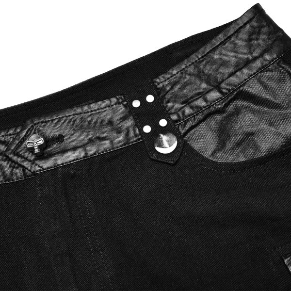 Pas Cher Magasin Soldes PUNK RAVE Pantalon ‘Punk Stylish’ Noir 16