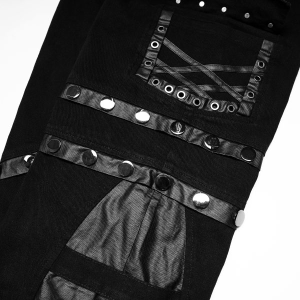 Pas Cher Magasin Soldes PUNK RAVE Pantalon ‘Punk Stylish’ Noir 19