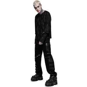 Pas Cher Magasin Soldes PUNK RAVE Pantalon ‘Punk Stylish’ Noir 28