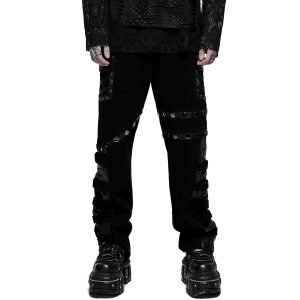Pas Cher Magasin Soldes PUNK RAVE Pantalon ‘Punk Stylish’ Noir 38