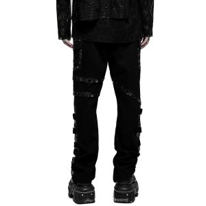Pas Cher Magasin Soldes PUNK RAVE Pantalon ‘Punk Stylish’ Noir 40