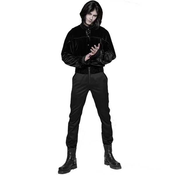 PUNK RAVE Pantalon ‘Romantic Goth’ Noir Avec Ceinture En Velours à prix d'occasion 3