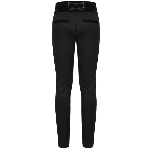 PUNK RAVE Pantalon ‘Romantic Goth’ Noir Avec Ceinture En Velours à prix d'occasion 12