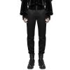 PUNK RAVE Pantalon ‘Romantic Goth’ Noir Avec Ceinture En Velours à prix d'occasion 43