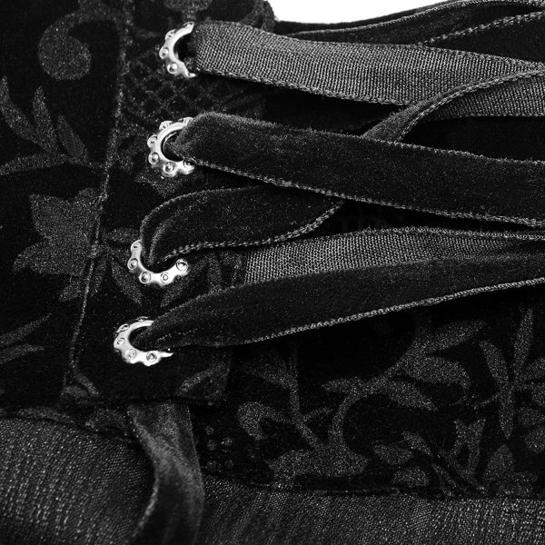 PUNK RAVE Pantalon ‘Romantic Goth’ Noir Avec Ceinture En Velours à prix d'occasion 15