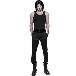 PUNK RAVE Pantalon ‘Romantic Goth’ Noir Avec Ceinture En Velours à prix d'occasion 24