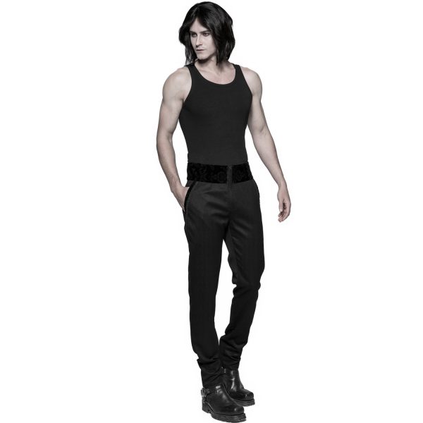 PUNK RAVE Pantalon ‘Romantic Goth’ Noir Avec Ceinture En Velours à prix d'occasion 6