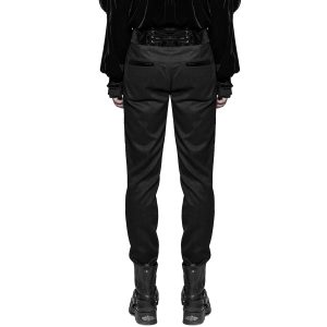 PUNK RAVE Pantalon ‘Romantic Goth’ Noir Avec Ceinture En Velours à prix d'occasion 30