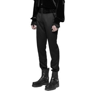 PUNK RAVE Pantalon ‘Romantic Goth’ Noir Avec Ceinture En Velours à prix d'occasion 32