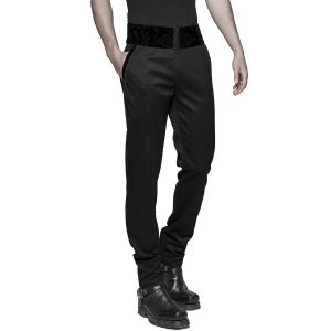 PUNK RAVE Pantalon ‘Romantic Goth’ Noir Avec Ceinture En Velours à prix d'occasion 34