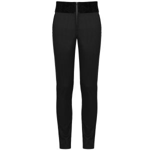 PUNK RAVE Pantalon ‘Romantic Goth’ Noir Avec Ceinture En Velours à prix d'occasion 36