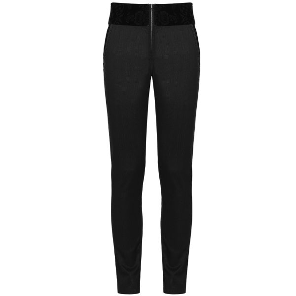 PUNK RAVE Pantalon ‘Romantic Goth’ Noir Avec Ceinture En Velours à prix d'occasion 11