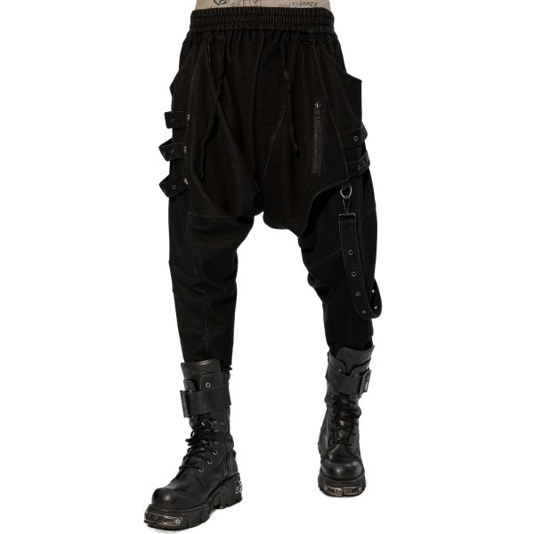 PUNK RAVE Pantalon Sagging ‘Xenos’ Noir prix le plus bas 7