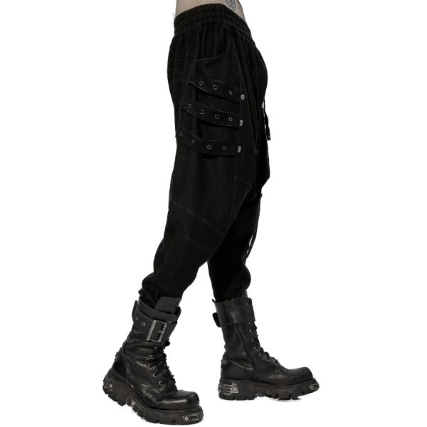 PUNK RAVE Pantalon Sagging ‘Xenos’ Noir prix le plus bas 8