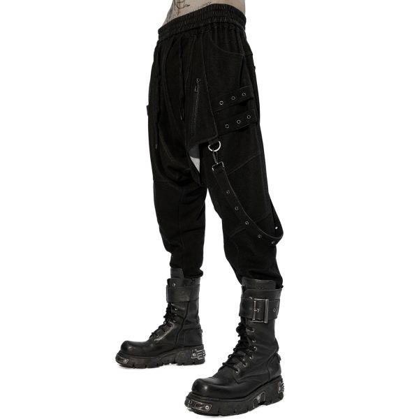 PUNK RAVE Pantalon Sagging ‘Xenos’ Noir prix le plus bas 9