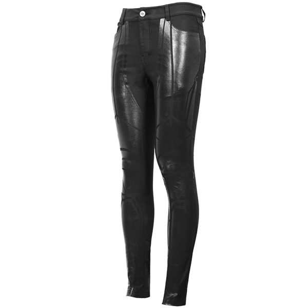 vente à bas prix DEVIL FASHION Pantalon Skinny ‘Robot Armor’ Noir Pour Hommes 14