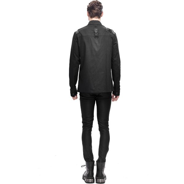 vente à bas prix DEVIL FASHION Pantalon Skinny ‘Robot Armor’ Noir Pour Hommes 4