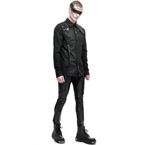 vente à bas prix DEVIL FASHION Pantalon Skinny ‘Robot Armor’ Noir Pour Hommes 25