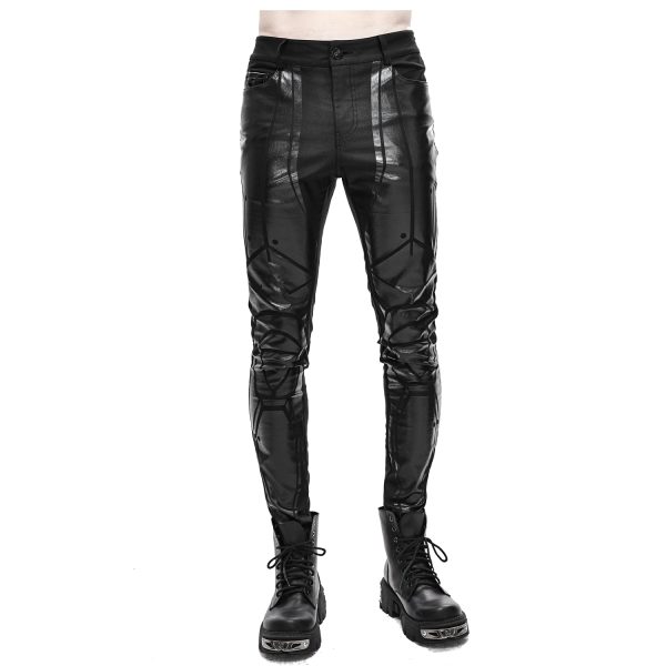 vente à bas prix DEVIL FASHION Pantalon Skinny ‘Robot Armor’ Noir Pour Hommes 6