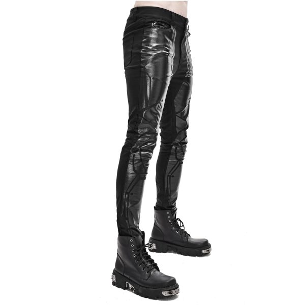 vente à bas prix DEVIL FASHION Pantalon Skinny ‘Robot Armor’ Noir Pour Hommes 8