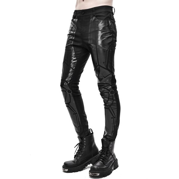 vente à bas prix DEVIL FASHION Pantalon Skinny ‘Robot Armor’ Noir Pour Hommes 9