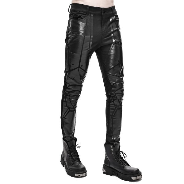 vente à bas prix DEVIL FASHION Pantalon Skinny ‘Robot Armor’ Noir Pour Hommes 10