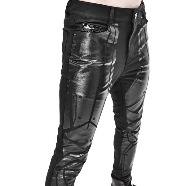 vente à bas prix DEVIL FASHION Pantalon Skinny ‘Robot Armor’ Noir Pour Hommes 11