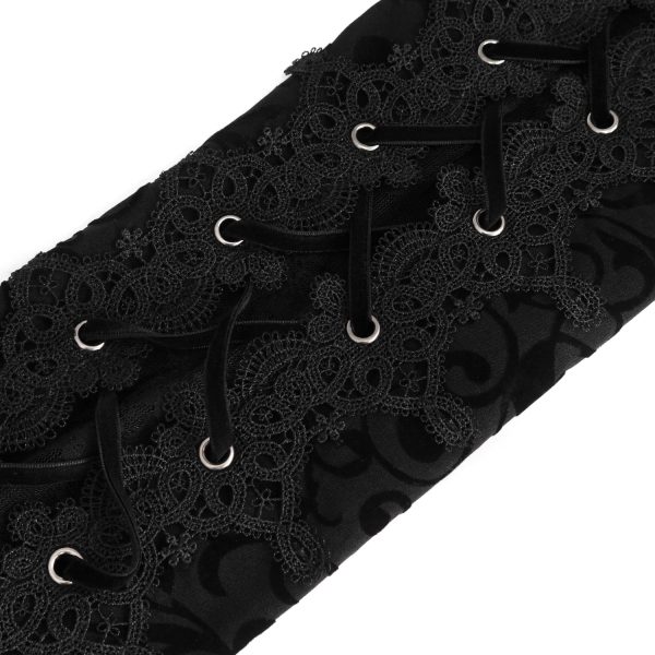 boutique en ligne france DEVIL FASHION Pantalon ‘Slim Lace’ Noir 16