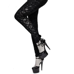 boutique en ligne france DEVIL FASHION Pantalon ‘Slim Lace’ Noir 33